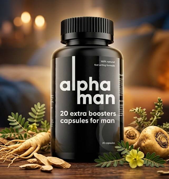 AlphaMan capsulas naturales para hombres en Peru - envase de 20 capsulas